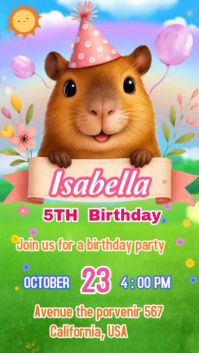 Green Children's Birthday Party Цифровой дисплей Template