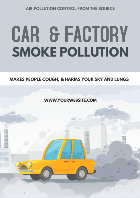 Car & Factory Smoke pollution A4 template