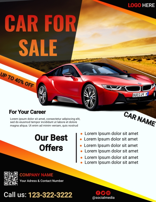 Car Advertisement Rectangular Car Advertisement Poster Template Word