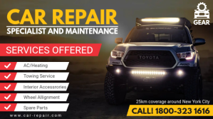Car and Jeep Auto Repair Digital Ad Display digitale (16:9) template
