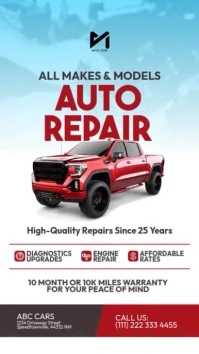 Car Repair Video Template Digital Display (9:16)