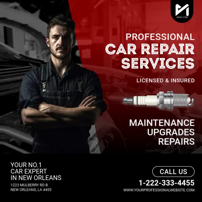 Car Repair Social Media Ad Template | PosterMyWall