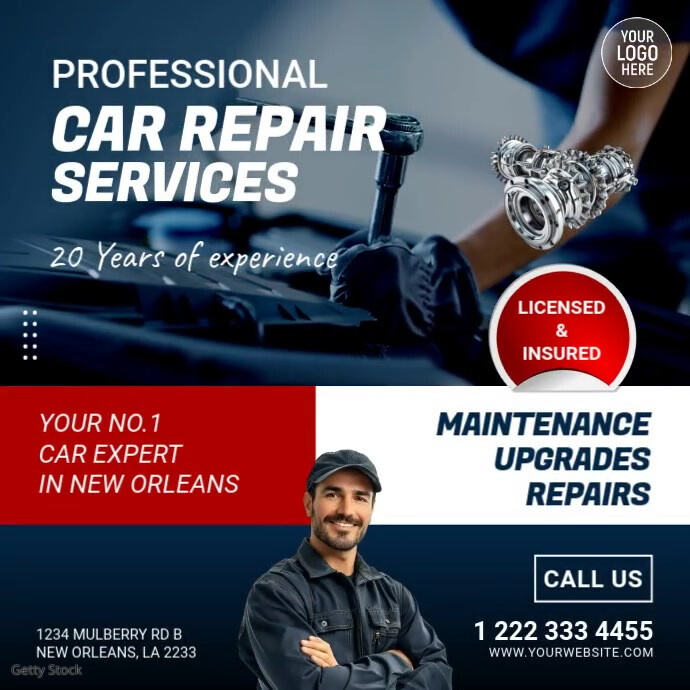 Vehicle Service. Add Copy of Car Auto Service Video Ad | PosterMyWall