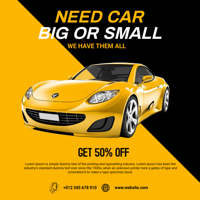 Banners De Automóveis Modelo PosterMyWall