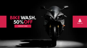 黑色 Bike Wash Promotion Display digitale Template