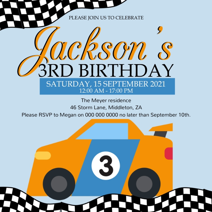 Modele De Medias Sociaux Pour Une Fete D Anniversaire De Voiture Postermywall Modele De Medias Sociaux Pour Une Fete D Anniversaire De Voiture Postermywall