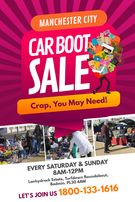 Car Boot Sales Poster Flyer Template | PosterMyWall