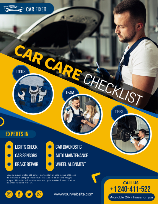 Car Care Checklist Template | PosterMyWall