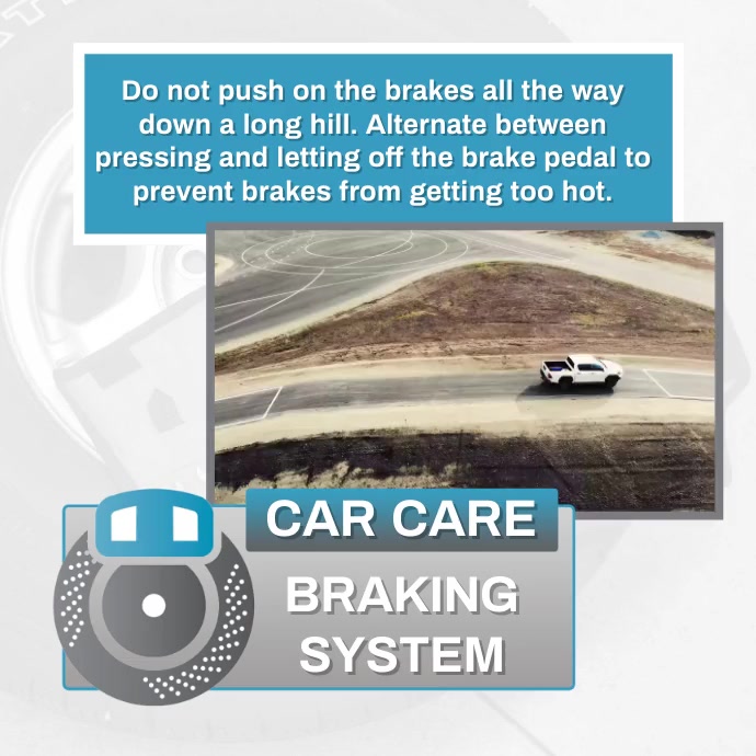 Car Care Facts Braking on a Hill Template PosterMyWall