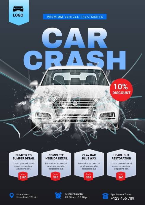 Car Crash Service flyer Template | PosterMyWall