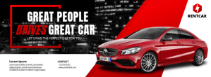 Черный Car Rental Promotion Facebook-coverfoto Template