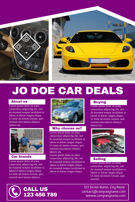 Multipurpose detailed brochure - Great for car dealership business Poster template