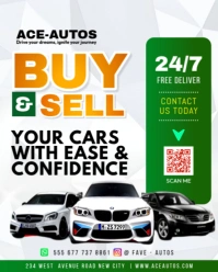 Car dealership buy and sell sale business online advertisement poster flyer template design Instagram Portrait