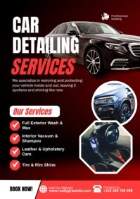Car Detailing Poster Template – Auto Cleaning & Polishing Service Design A2