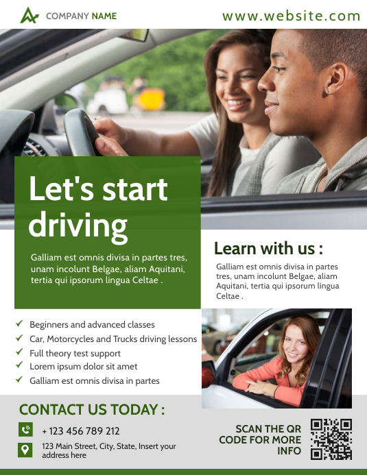 car drive ed lessons flyer advertisement Template | PosterMyWall