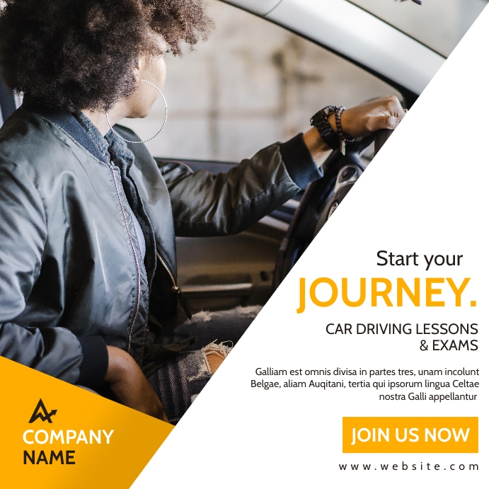 car driving lessons & exams instagram post ba template