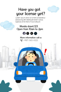 car driving license poster template