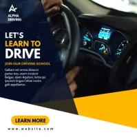 car driving school advertising Instagram Post template