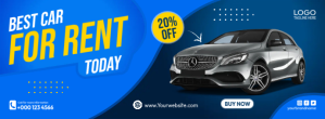 Blue Car Rental Promotion Facebook-coverfoto Template
