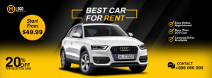 Black Car Rental Promotion Facebook-coverfoto Template
