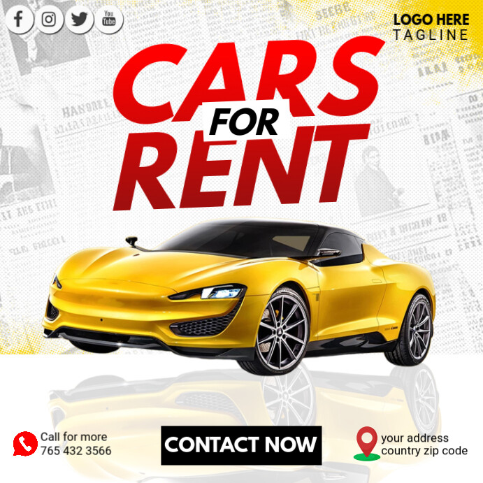 Car for rent Template | PosterMyWall
