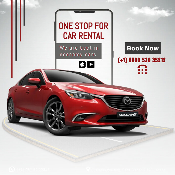 Plantilla de Car for rent | PosterMyWall