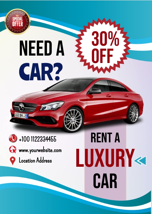 CAR FOR RENT POSTER Template | PosterMyWall