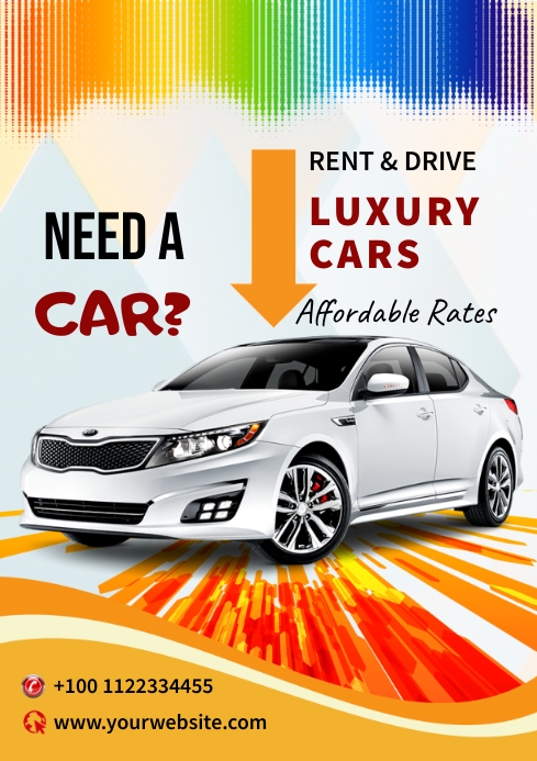 CAR FOR RENT POSTER Template | PosterMyWall