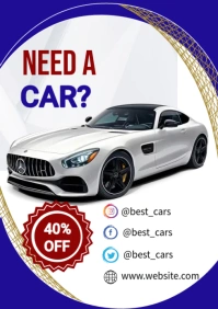 Car For Rent Poster Template A2
