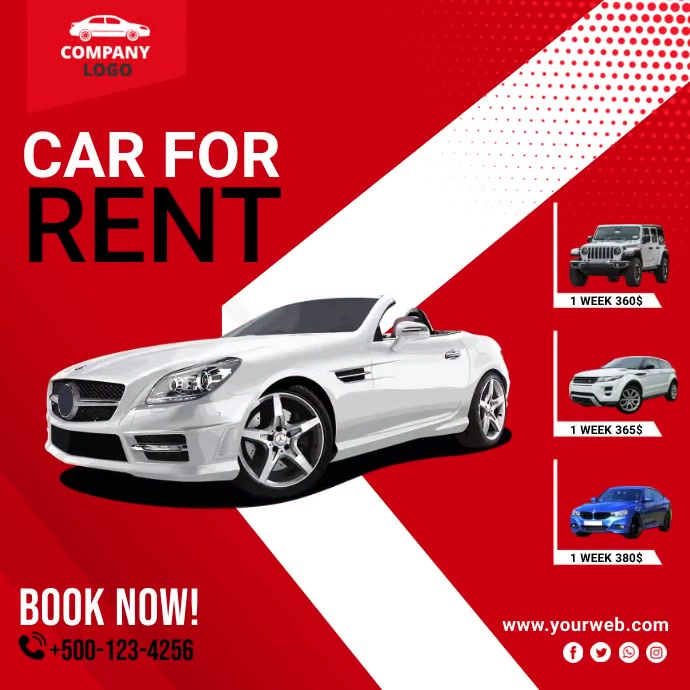 Car for Rent scoial media post template | PosterMyWall