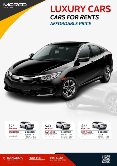 Car for rent service flyer Template | PosterMyWall