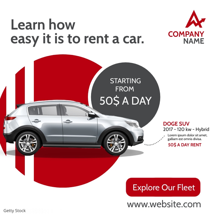 Car For Rent Label car for rental advertising template design | PosterMyWall