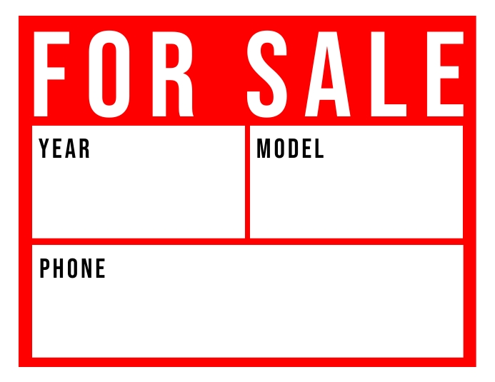 Car For Sale Sign Red Template | PosterMyWall car-for-sale-sign-red-template-postermywall