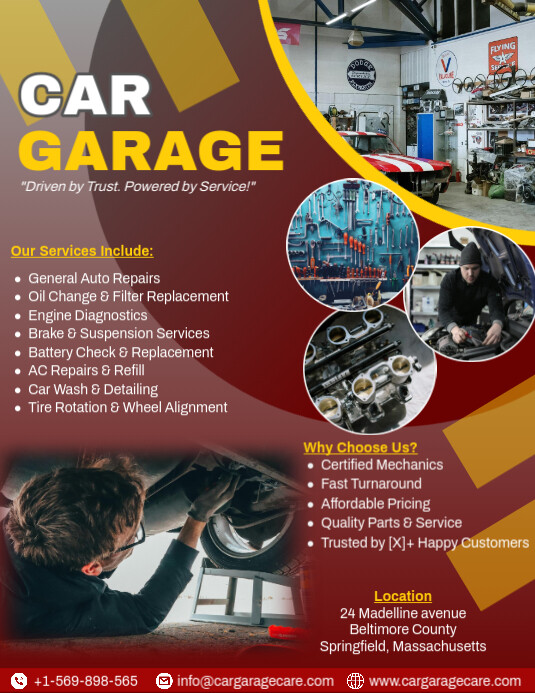 Garage Rent Advert Car Garage Ad Template | PosterMyWall