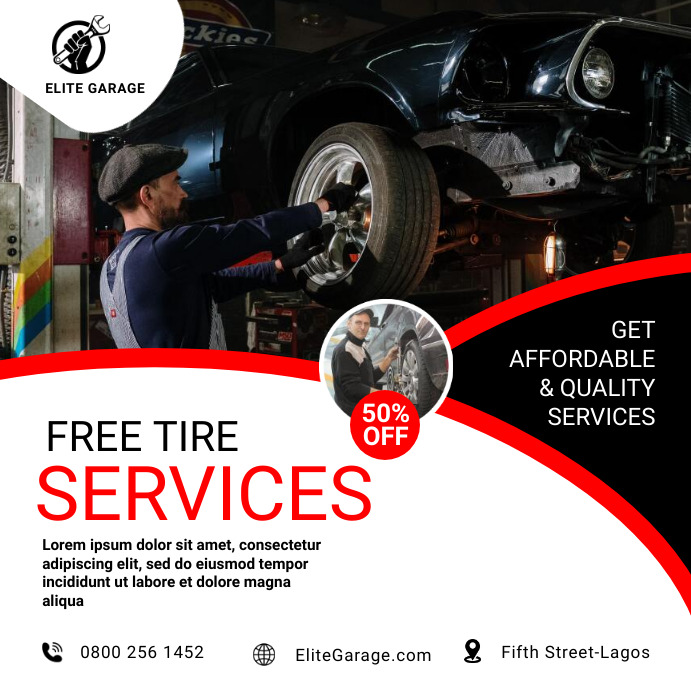 Car garage flyer Publicação no Instagram template