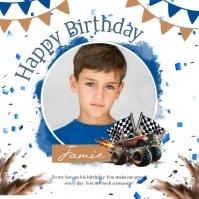 car happy birthday instagram story template Square (1:1)