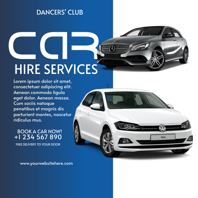 car hire Quadrado (1:1) template