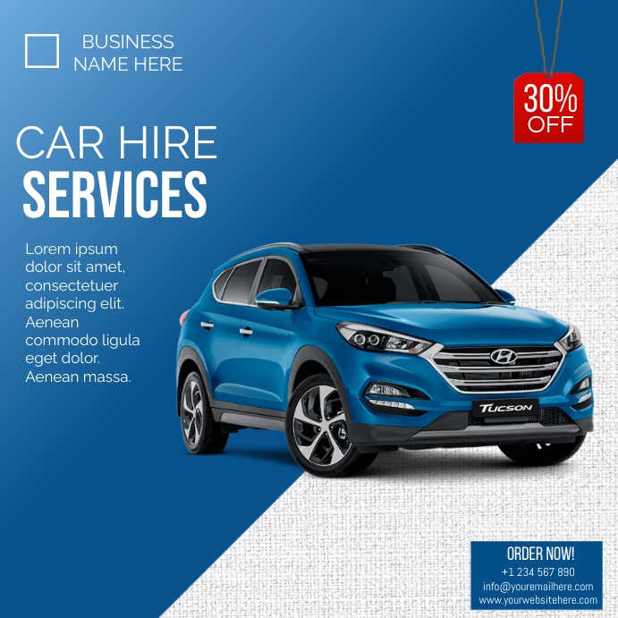 car hire services Instagram Post template