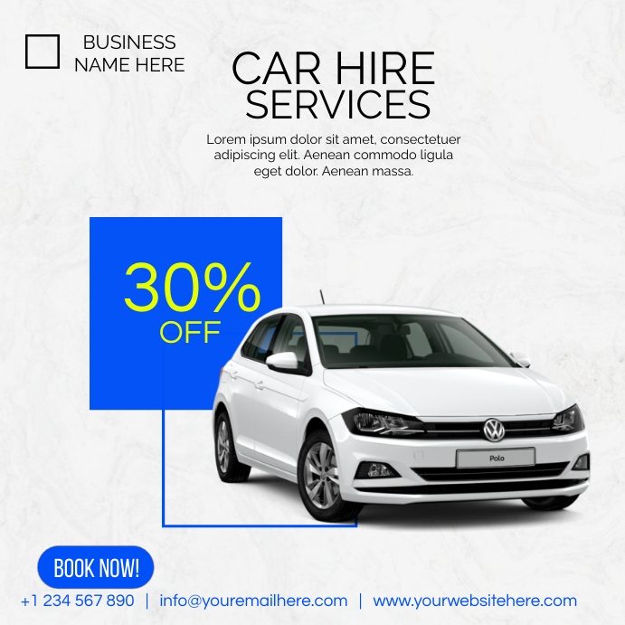 car hire services Instagram Post template