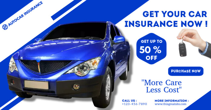 Car Insurance Blue Template | PosterMyWall