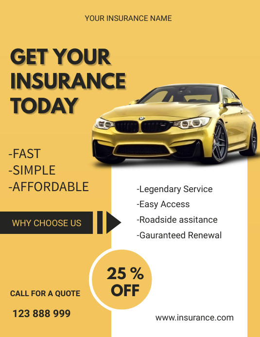 Copy of Car Insurance flyer PosterMyWall