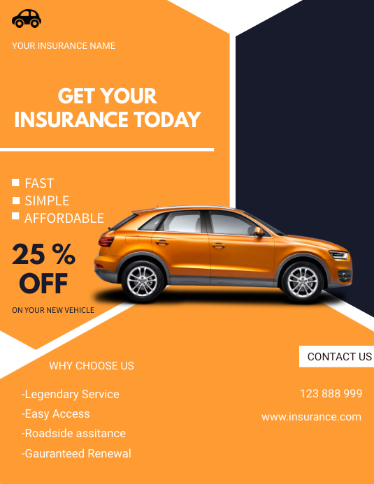 Car Insurance flyer Template PosterMyWall Car Insurance flyer Template PosterMyWall