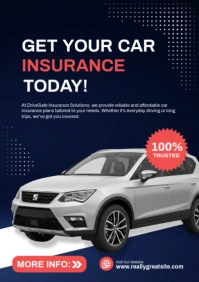 Car Insurance Services Poster Template – Affordable Auto Coverage Design A2