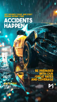 Professional Car Insurance Accidents Happen Instagram Story template