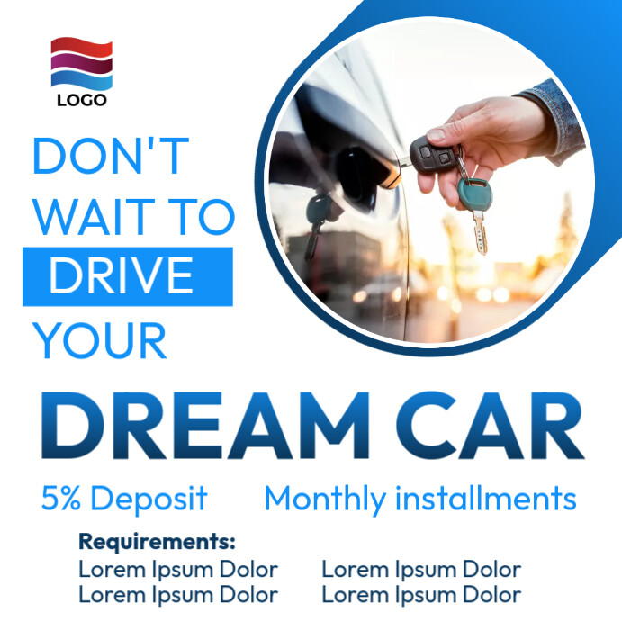 Car loan financing monthly installments Template | PosterMyWall