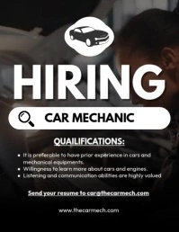 Car Mechanic Now Hiring Volante (Carta US) template