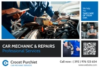 Car mechanic services postcard advertising Postkarte template