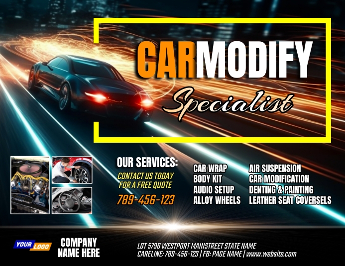 Car modification flyer template | PosterMyWall
