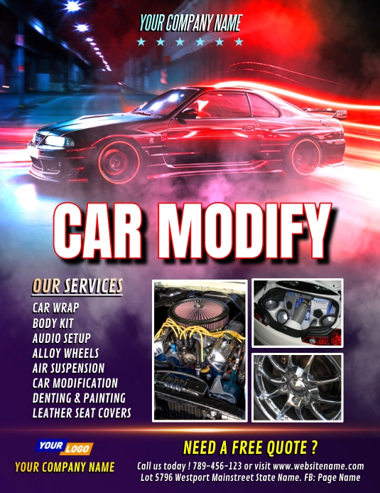 Car Modify Service Ad Flyer Design | PosterMyWall