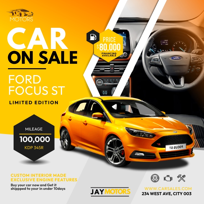 Car Advertisement Rectangular Car Advertisement With Price